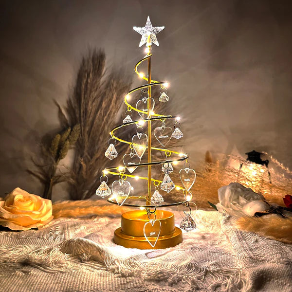 Árvore de Natal de Cristal Personalizada com Led Família Amada - Só Hoje com 45% OFF e Frete Grátis