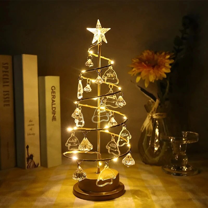 Árvore de Natal de Cristal Personalizada com Led Família Amada - Só Hoje com 45% OFF e Frete Grátis