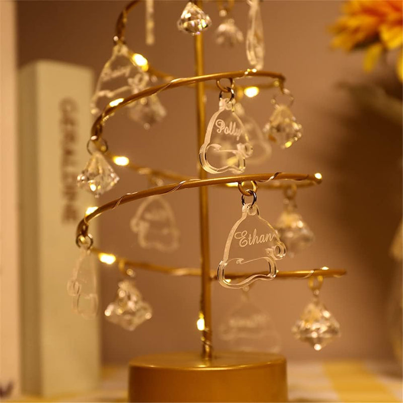 Árvore de Natal de Cristal Personalizada com Led Família Amada - Só Hoje com 45% OFF e Frete Grátis