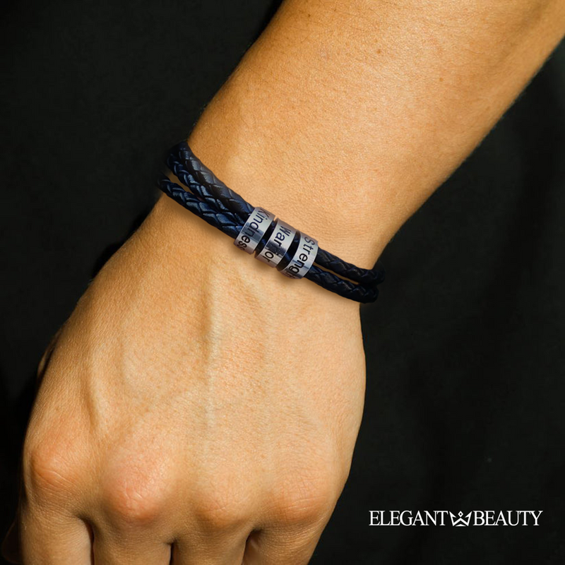 Pulseira em Couro com Gravação a Laser Personalizável™ - 30% OFF com Frete Grátis, Só Hoje!