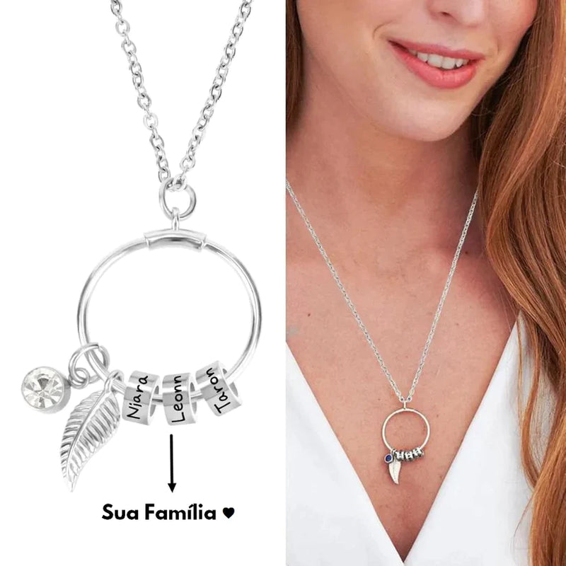 Colar Asas de Anjo Personalizável - Em aço inoxidável - Nomes gravados a laser -  30% OFF + Frete Grátis