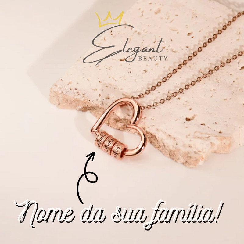 Colar Amor de Família Personalizável - Em Aço Inoxidável - Gravação a Laser