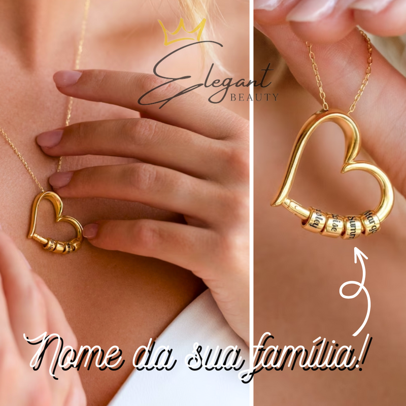 Colar Amor de Família Personalizável - Em Aço Inoxidável - Gravação a Laser